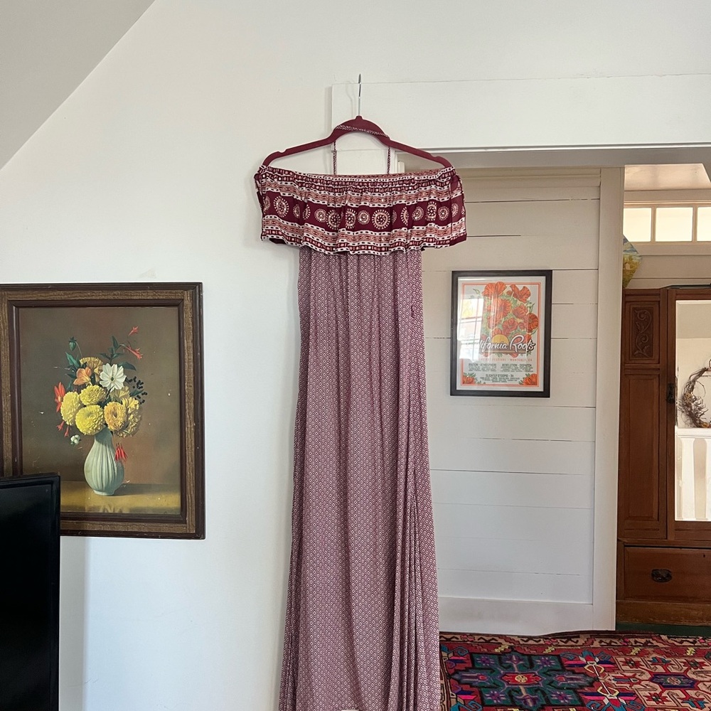 Bohemian Off-Shoulder Maxi Dress